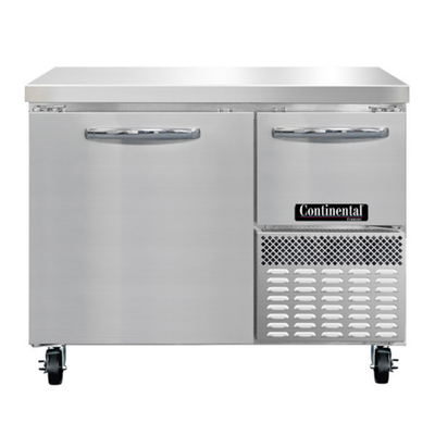 Continental Refrigerator FA43SN 43" W Stainless Steel Freezer Base Shallow Depth Worktop Unit - 115 Volts