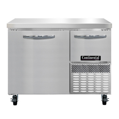 Continental Refrigerator FA43SN 43" W Stainless Steel Freezer Base Shallow Depth Worktop Unit - 115 Volts