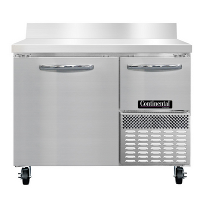 Continental Refrigerator FA43SNBS 43" W Stainless Steel Freezer Base Shallow Depth Worktop Unit - 115 Volts