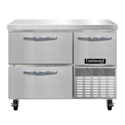 Continental Refrigerator FA43SN-D 43" W Stainless Steel Freezer Base Shallow Depth Worktop Unit - 115 Volts