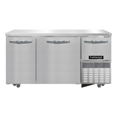 Continental Refrigerator FA60SN-U 60" W Undercounter Shallow Depth Freezer Base - 115 Volts