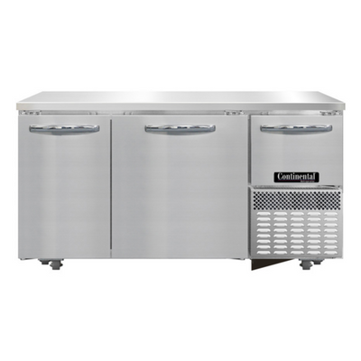Continental Refrigerator FA60SN-U 60" W Undercounter Shallow Depth Freezer Base - 115 Volts