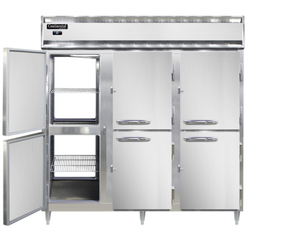Continental Refrigerator D3RRFNSAPTHD 50 Cu. Ft. Stainless Steel 3 Sections Pass-Thru Designer Line Refrigerator or Freezer - 115 Volts