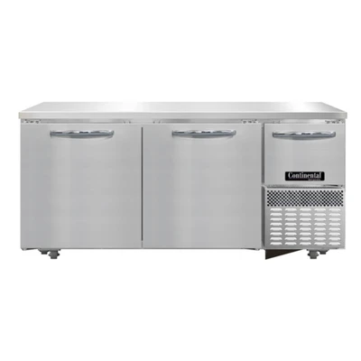 Continental Refrigerator FA68SN-U 68.19" W Stainless Steel Undercounter Shallow Depth Freezer Base - 115 Volts