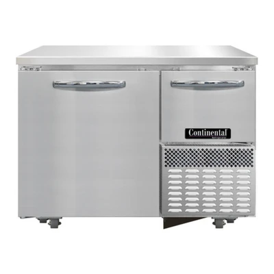 Continental Refrigerator RA43SN-U 43" W Stainless Steel Solid Undercounter Shallow Depth Refrigerated Base - 115 Volts