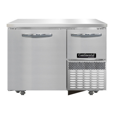 Continental Refrigerator RA43SN-U 43&quot; W Stainless Steel Solid Undercounter Shallow Depth Refrigerated Base - 115 Volts