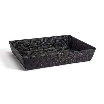 FOH BBK047GYV22 11" L x 8" W x 2" H Mesh Gray Woven Vinyl Rectangular Metroweave Basket