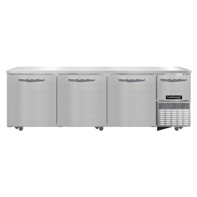 Continental Refrigerator RA93SN-U 93&quot; W Stainless Steel Solid Undercounter Shallow Depth Refrigerated Base - 115 Volts