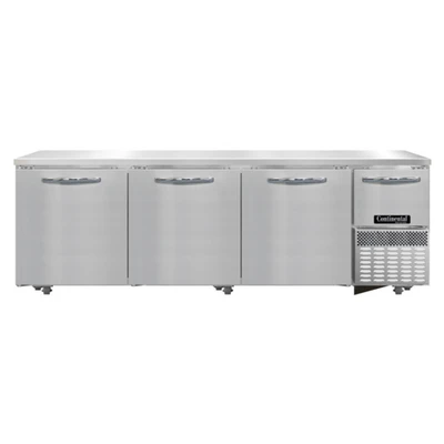 Continental Refrigerator RA93SN-U 93" W Stainless Steel Solid Undercounter Shallow Depth Refrigerated Base - 115 Volts