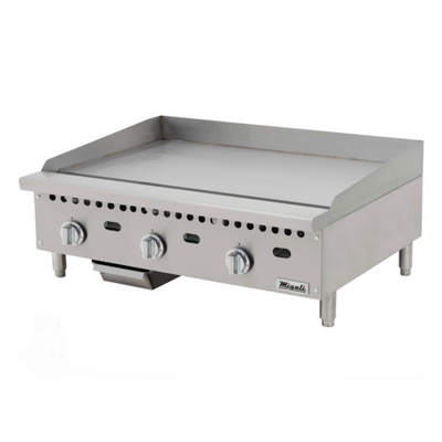 Migali C-G36T 36" W Stainless Steel Countertop Natural Gas Competitor Series Griddle - 75,000 BTU