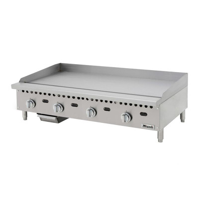 Migali C-G48T 48" W Stainless Steel Countertop Natural Gas Competitor Series Griddle - 100,000 BTU