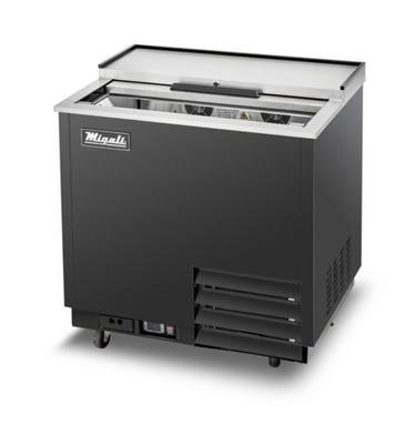 Migali C-GF36-HC 8.5 Cu. Ft. Black Competitor Series Glass Froster Freezer - 115 Volts