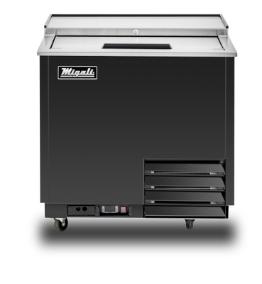 Migali C-GF36-HC 8.5 Cu. Ft. Black Competitor Series Glass Froster Freezer - 115 Volts