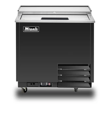 Migali C-GF36-HC 8.5 Cu. Ft. Black Competitor Series Glass Froster Freezer - 115 Volts