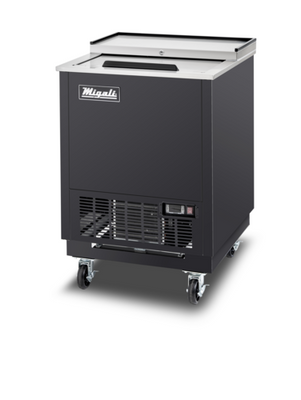 Migali C-GF25-HC 4.1 Cu. Ft Black Stainless Steel Competitor Series Glass Froster Freezer - 115 Volts