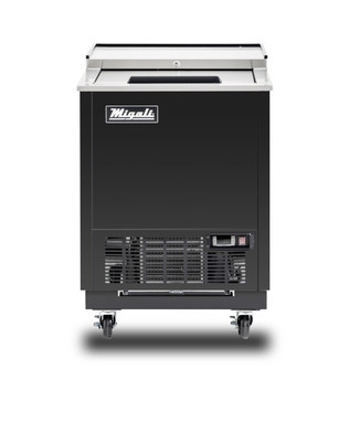 Migali C-GF25-HC 4.1 Cu. Ft Black Stainless Steel Competitor Series Glass Froster Freezer - 115 Volts