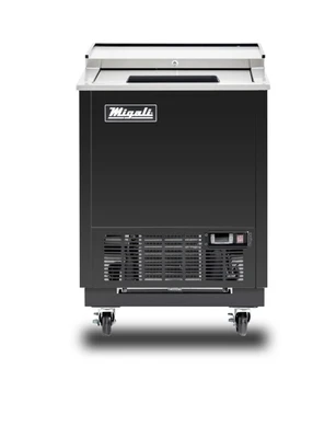 Migali C-GF25-HC 4.1 Cu. Ft Black Stainless Steel Competitor Series Glass Froster Freezer - 115 Volts