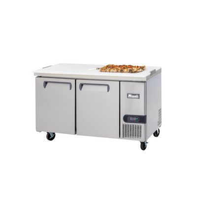 Migali C-RWT67-HC 20 Cu. Ft. Stainless Steel Two-Section Reach-In Competitor Series Work Top Refrigerator - 115 Volts