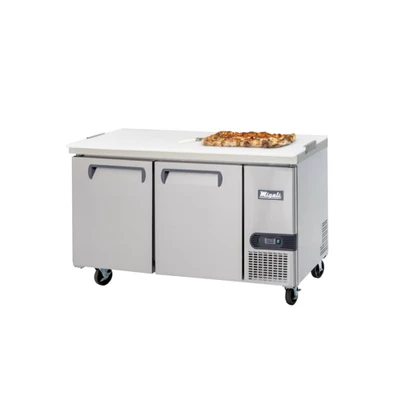 Migali C-RWT67-HC 20 Cu. Ft. Stainless Steel Two-Section Reach-In Competitor Series Work Top Refrigerator - 115 Volts