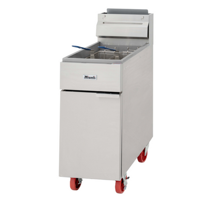 Migali C-F50-NG 15.6" W Stainless Steel Floor Model Natural Gas Competitor Series Fryer - 136,000 BTU