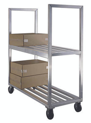 New Age 1151 2 Shelves 63" W x 27" D 2600 Lbs. Capacity Mobile Platform Truck