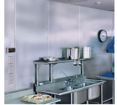 Advance Tabco WF20 #3 Brushed Finish Stainless Steel 20 Gauge Wall Flashing