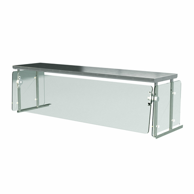 Advance Tabco NSGC-15-6WELL 93.06" W x 19.75" D x 18.75" H Stainless Steel Top Cafeteria Style Sleek Shield Food Shield with Adjustable Front Glass