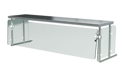 Advance Tabco NSGC-15-6WELL 93.06" W x 19.75" D x 18.75" H Stainless Steel Top Cafeteria Style Sleek Shield Food Shield with Adjustable Front Glass