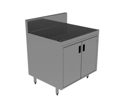 Advance Tabco PRSCD-19-30-M Stainless Steel 7" Backsplash Prestige Underbar Drainboard Cabinet with Removable Hinged Doors