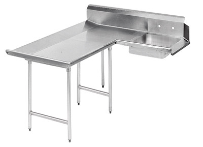 Advance Tabco DTS-D30-120L Stainless Steel Legs L-Shaped Dishlanding-Soil Dishtable