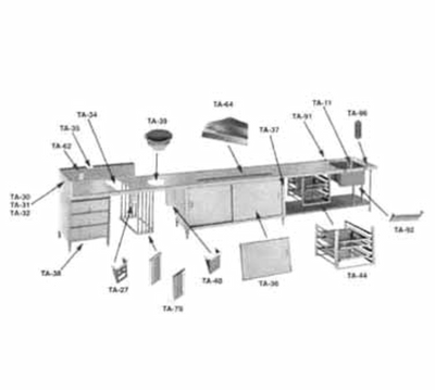 Advance Tabco TA-70 Stainless Steel Tubular Tray Divider