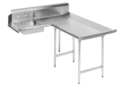 Advance Tabco DTS-D30-108R Stainless Steel Legs L-Shaped Dishlanding-Soil Dishtable