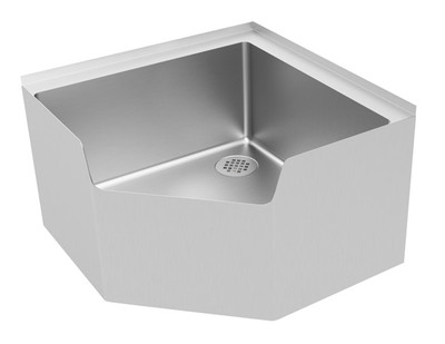 Advance Tabco 9-OP-44CDF 26.5" W x 26.5" D 16" H Stainless Steel Floor Mounted Mop Sink with Drop Front
