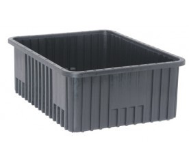 Quantum DG93080CO 22.5" L x 17.5" W x 8" H Black Dividable Grid Container