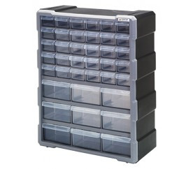 Quantum PDC-39BK 6.25" L x 15" W x 18.75" H Plastic Drawer Cabinet