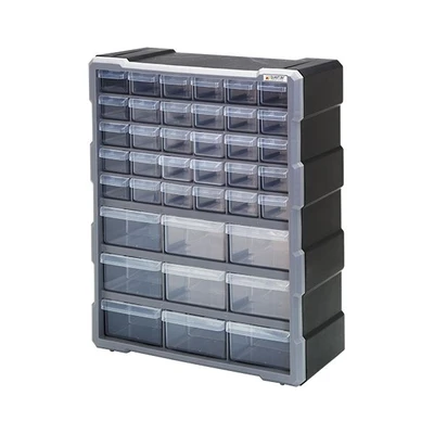 Quantum PDC-39BK 6.25" L x 15" W x 18.75" H Plastic Drawer Cabinet