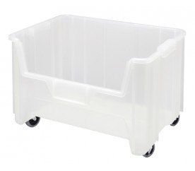 Quantum QGH705MOBCL 15.25" x 19.88" x 15.44" Clear Polypropylene Mobile Container