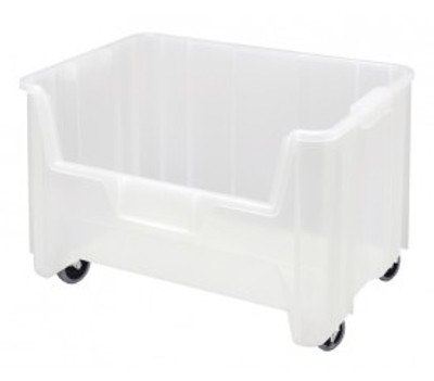 Quantum QGH705MOBCL 15.25" x 19.88" x 15.44" Clear Polypropylene Mobile Container