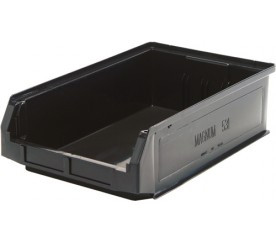Quantum QMS531BR 19.75" L x 12.38" W x 5.88" H Black Polypropylene Magnum Bin