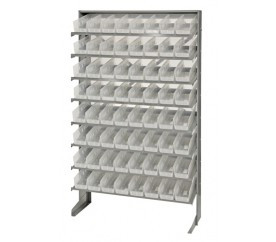 Quantum QPRS-101CL 36" W x 12" D x 60" H Sloped Single Sided Pick Rack