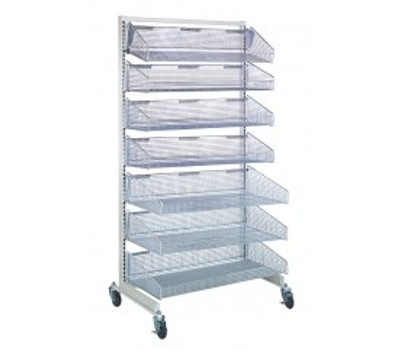 Quantum WS70-SS36-4S3L 36&quot; W x 26&quot;D x 74&quot; H White and Chrome Finish Mobile Single Sided Partition Wall Starter Unit