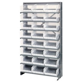 Quantum QPRS-209CL 36" W x 12" D x 63.5" H Sloped Single Sided Pick Rack
