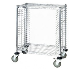 Quantum TC-19CO 30" W x 18" D x 39" H Chrome Plated Half Size Mobile Tray Cart