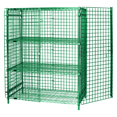 Quantum 1836-63SECP-2 36" W x 18"D x 63" H Green Epoxy Antimicrobial Finish Stationary Security Unit