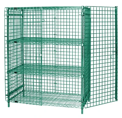 Quantum 1848-63SECP-2 48" W x 18"D x 63" H Green Epoxy Antimicrobial Finish Stationary Security Unit