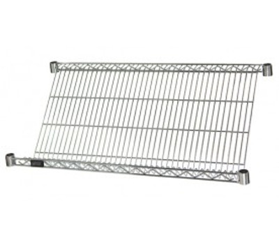 Quantum 1848SL6C 48&quot; W x 18&quot; D x 63&quot; H Chrome Plated 63&quot; Posts Slanted Shelving Unit