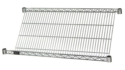Quantum 1848SL6C 48" W x 18" D x 63" H Chrome Plated 63" Posts Slanted Shelving Unit