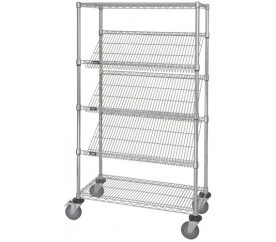 Quantum M1836SL6C 36" W x 18" D x 63" H Chrome Plated 63" Posts Mobile Cart