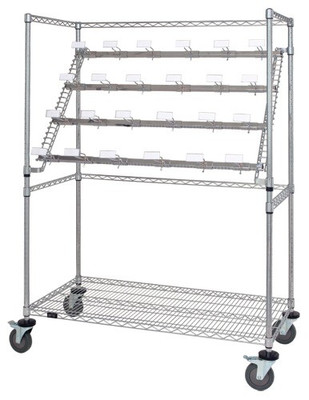 Quantum WRC-BC2448 48" L x 24" W x 69" H Chrome Plated Catheter Hold and Store Cart