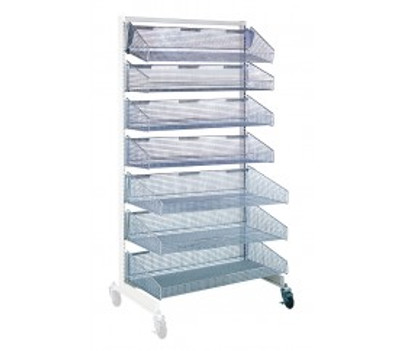 Quantum WS70-SS36AD-4S3L 36&quot; W x 26&quot;D x 74&quot; H White and Chrome Finish Mobile Single Sided Partition Wall Add-On Unit